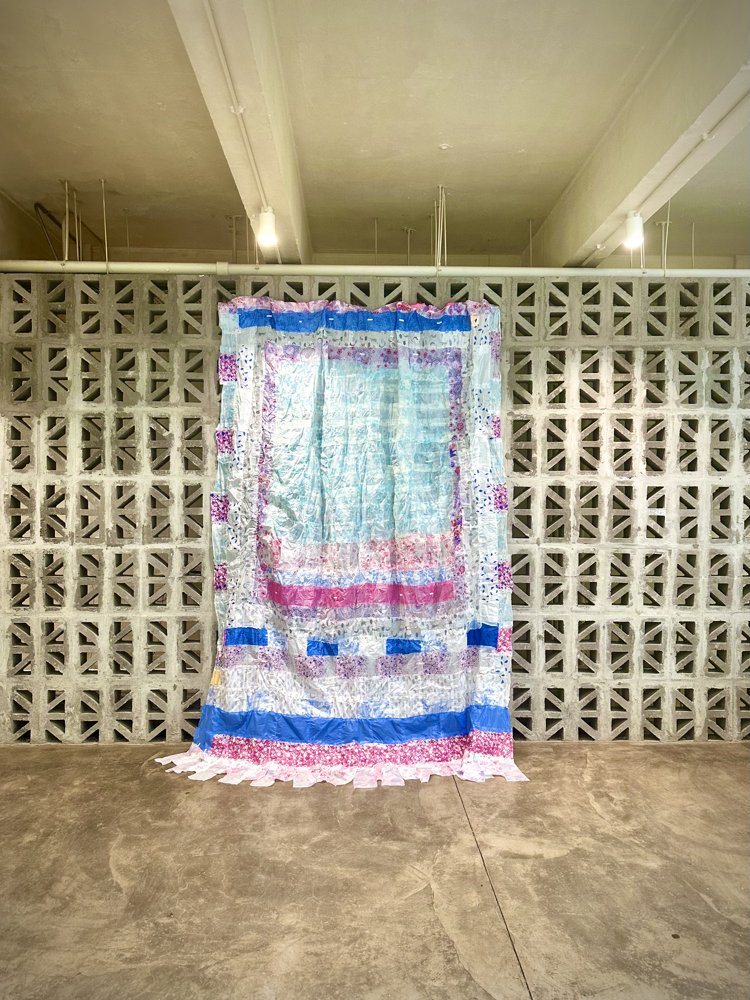 I bled for you for a thousand days, 2024, by Freya Willemoes-Wissing. Hanging work, 2.5 m.