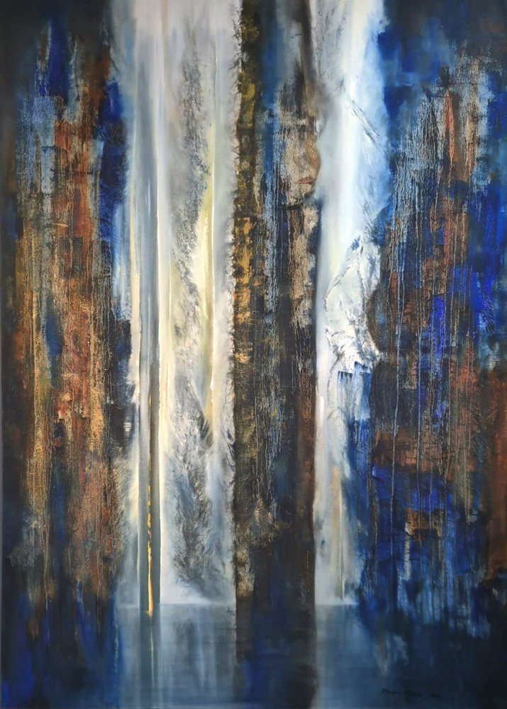 The Ravine's Morning Greeting, 2026, by Melanie Meyer. Oil on canvas, 130 x 180 cm.