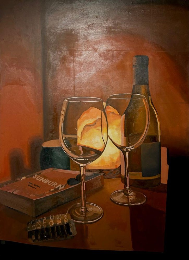 …call me, 2025, by Oni Speelman. Oil paint, 109 x 150 cm.